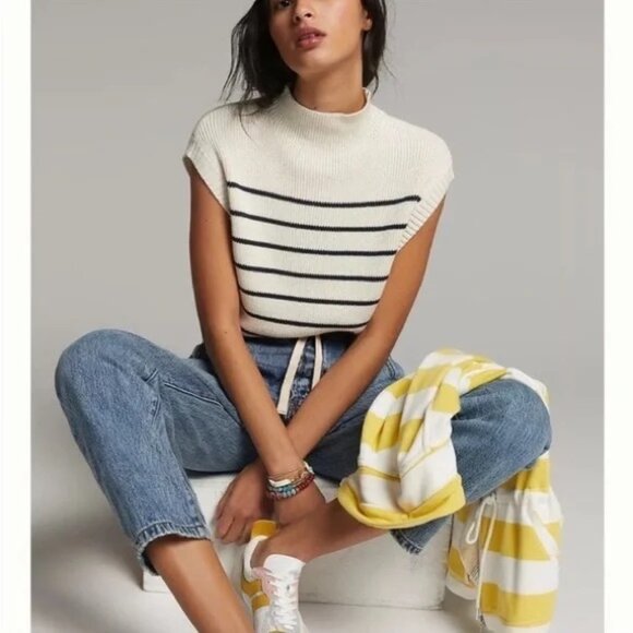 Anthropologie • Maeve Mock Neck Sweater Tee - Picture 1 of 6